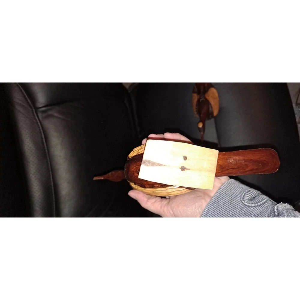 2 Wood Hand Carved Birds Waterfowl‎ American Bittern Jamaica